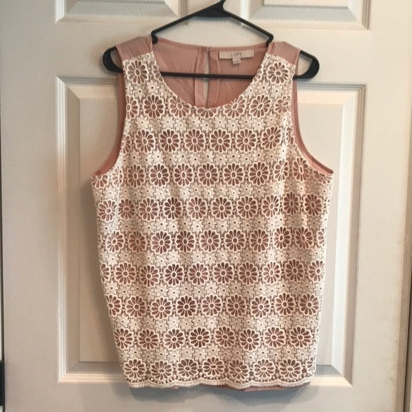 LOFT brand size L pullover lined sleeveless top. - Picture 1 of 5